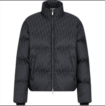 Oblique Lightweight Hooded Down Jacket (Black)