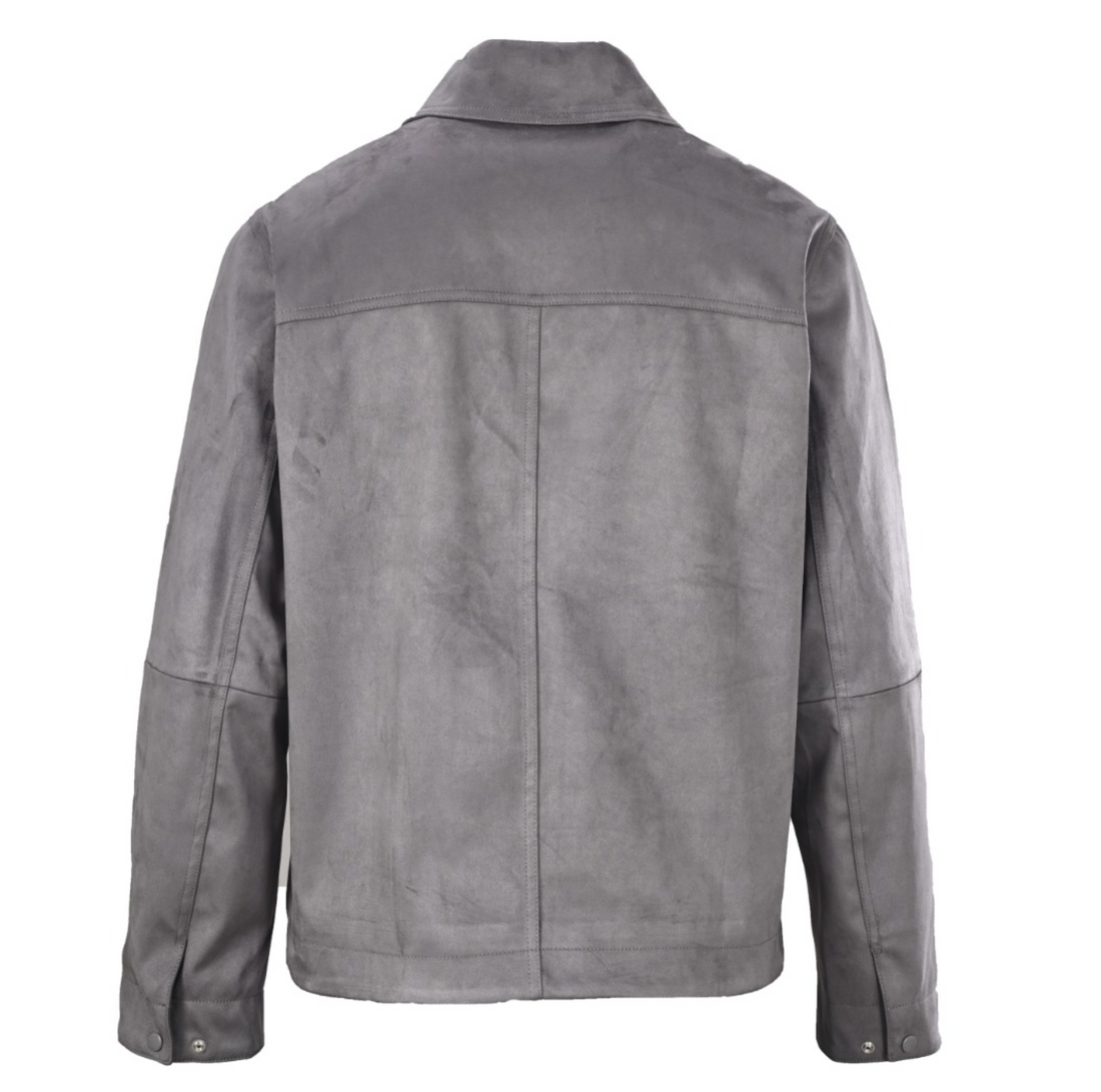 Dior Suede Men Lamb Suede Jacket Antracit Gray